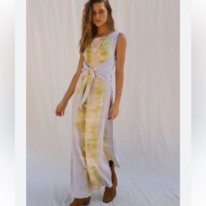 Jen's Pirate Booty Tie-Dye Maxi Dress - White and Green